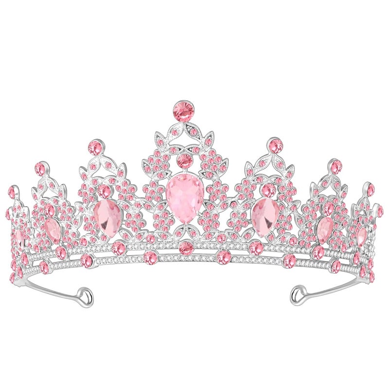 Queenship Tiara Crown for Women, Queen Tiara for Birthday Prom Bridal Party Custome Pink - Image 1
